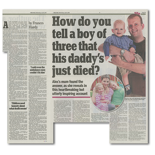 Daily Mail article: How do you tell a boy of three that his daddy's just died?