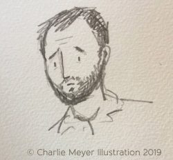 Charlie Meyer Illustration - worried dad sketch